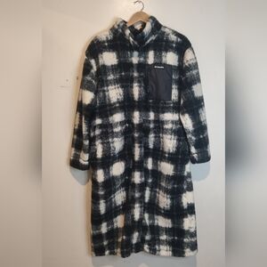 Columbia Women's  Black and Cream Checkered Jacket Warmth Ful Length Jacket